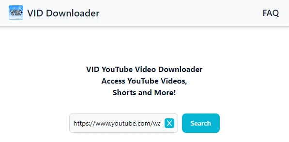 paste and search youtube video link